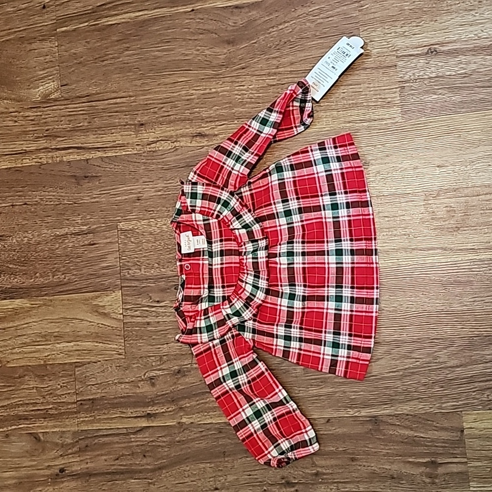Girls christmas plaid red green BNWT top sz 3 6 mos. Holiday winter classic prep